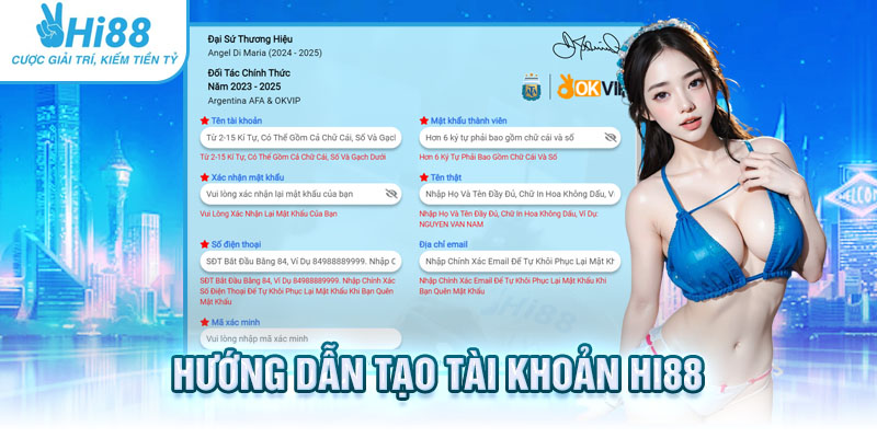 Hướng dẫn tạo tài khoản Hi88